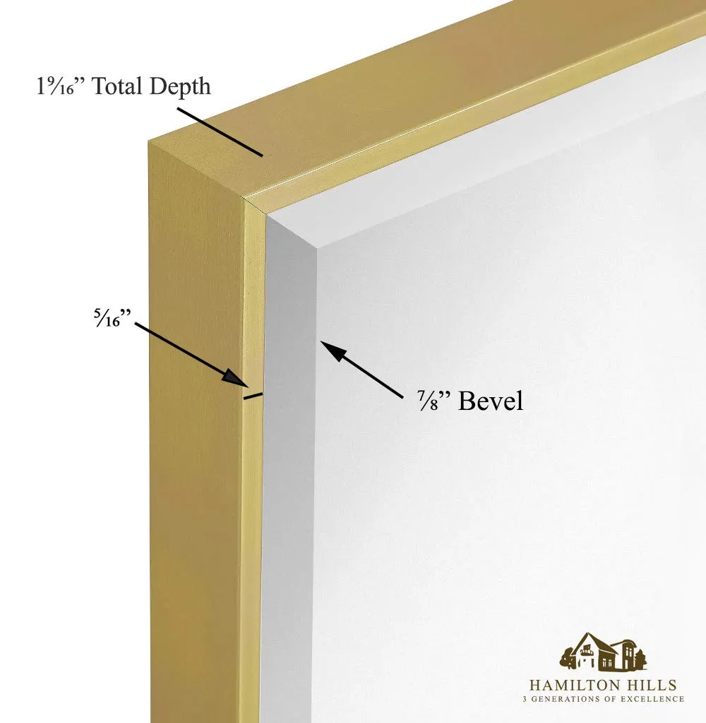 18x58 Inch Gold Framed Full Length Mirror  Rectangle Full Body Standing