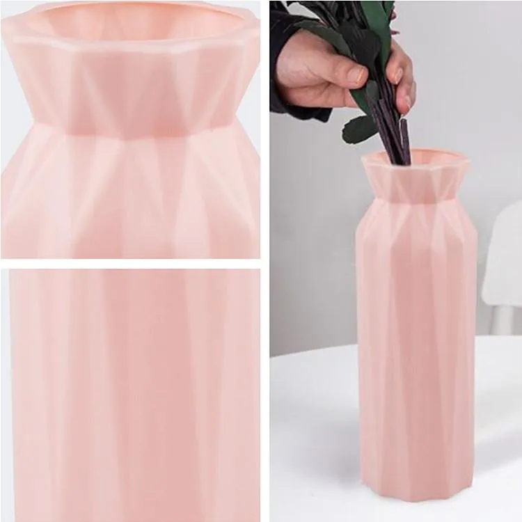 2-pack Plastic Round Vases - Simple Anti-fall Home Decor Ornaments