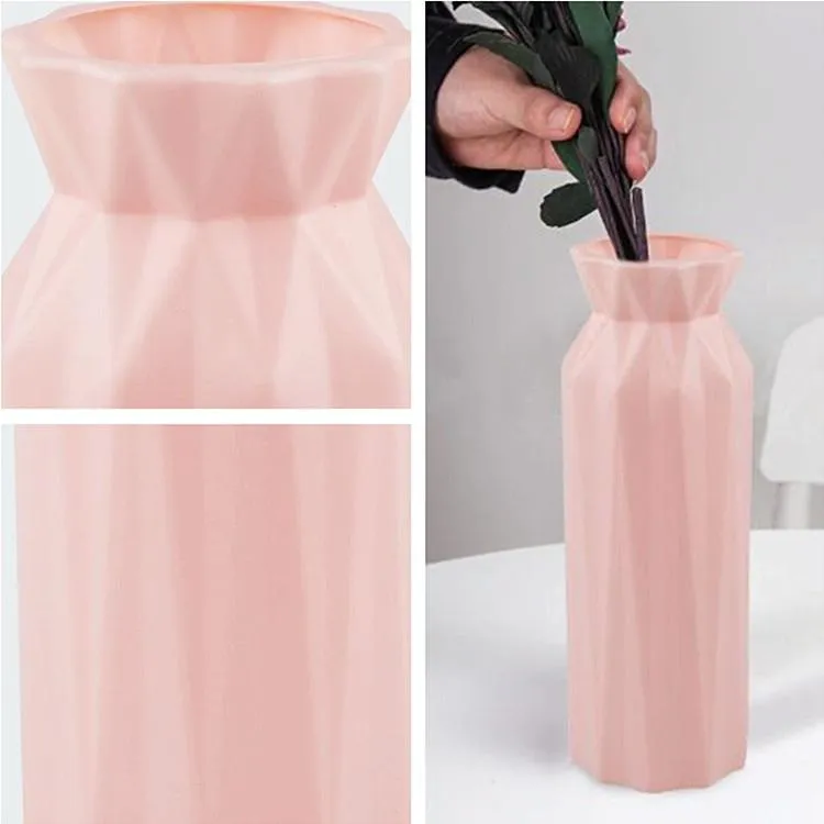 2-pack Plastic Round Vases - Simple Anti-fall Home Decor Ornaments