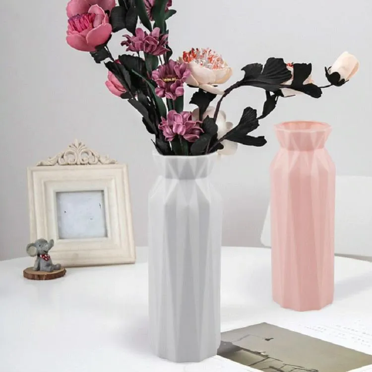 2-pack Plastic Round Vases - Simple Anti-fall Home Decor Ornaments