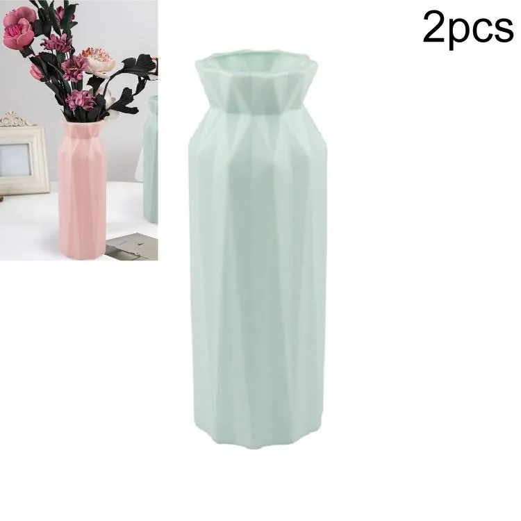 2-pack Plastic Round Vases - Simple Anti-fall Home Decor Ornaments
