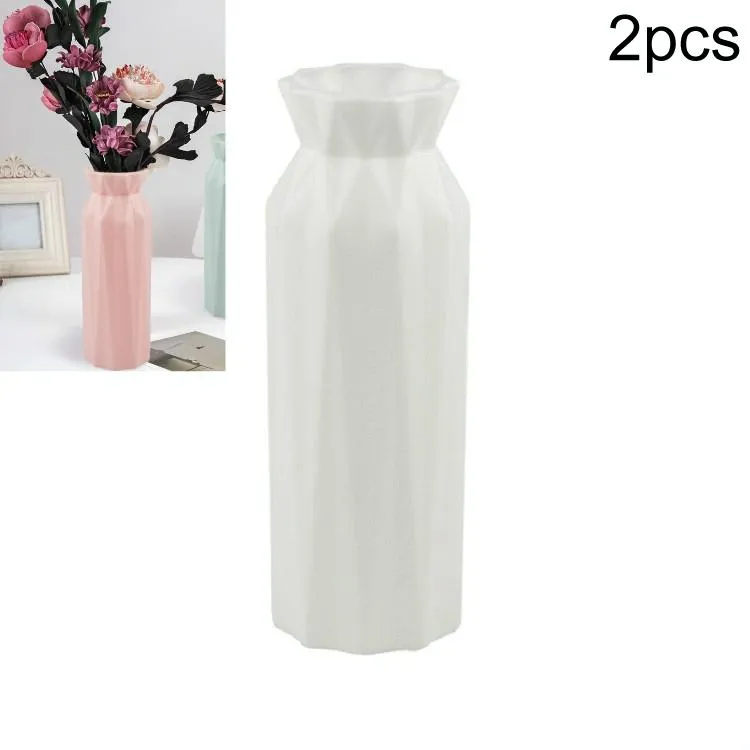 2-pack Plastic Round Vases - Simple Anti-fall Home Decor Ornaments