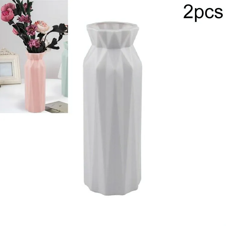 2-pack Plastic Round Vases - Simple Anti-fall Home Decor Ornaments