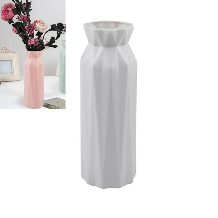 2-pack Plastic Round Vases - Simple Anti-fall Home Decor Ornaments