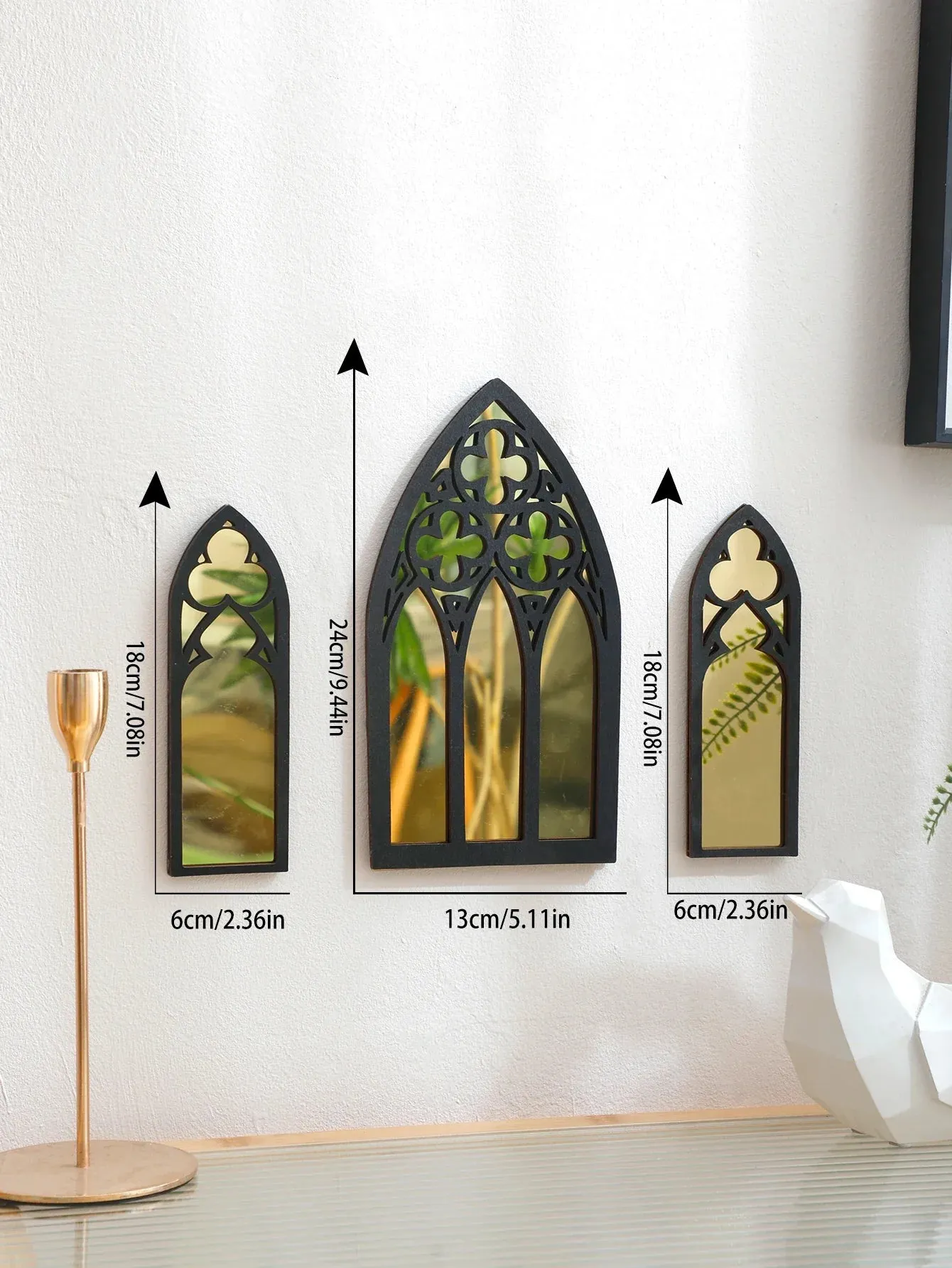 3 Piece Gothic Mirror Wall Decor
