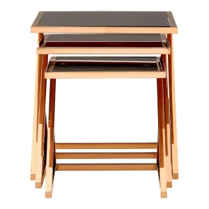 Ackley Set Of 3 Rose Gold Finish Nesting Tables