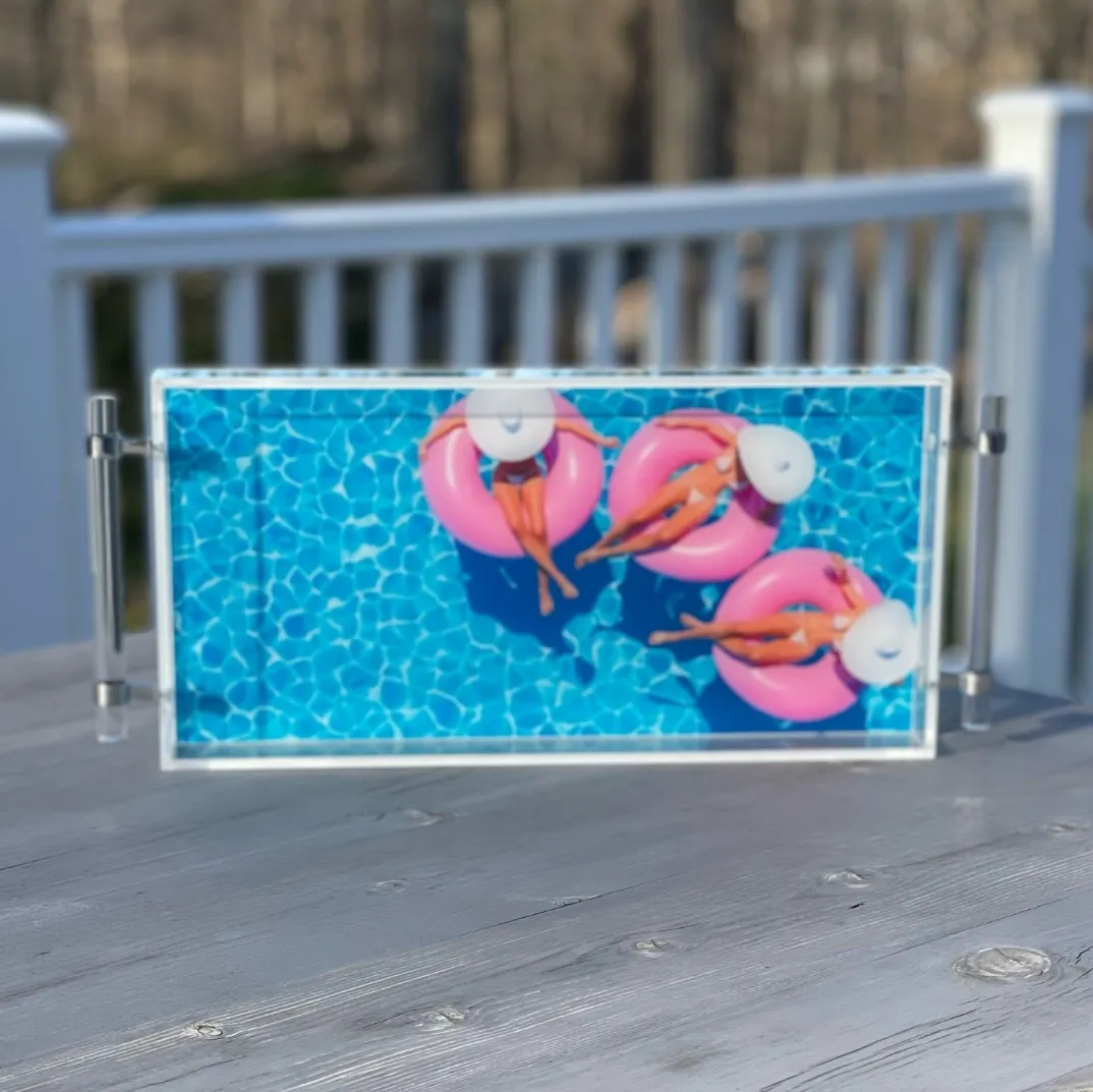 Acrylic Trays 8 X 16 with Acrylic Handles