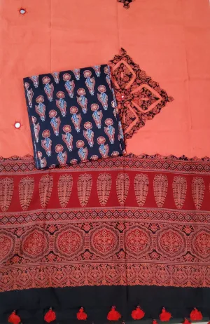 Ajrakh Cotton Top Dupatta Set