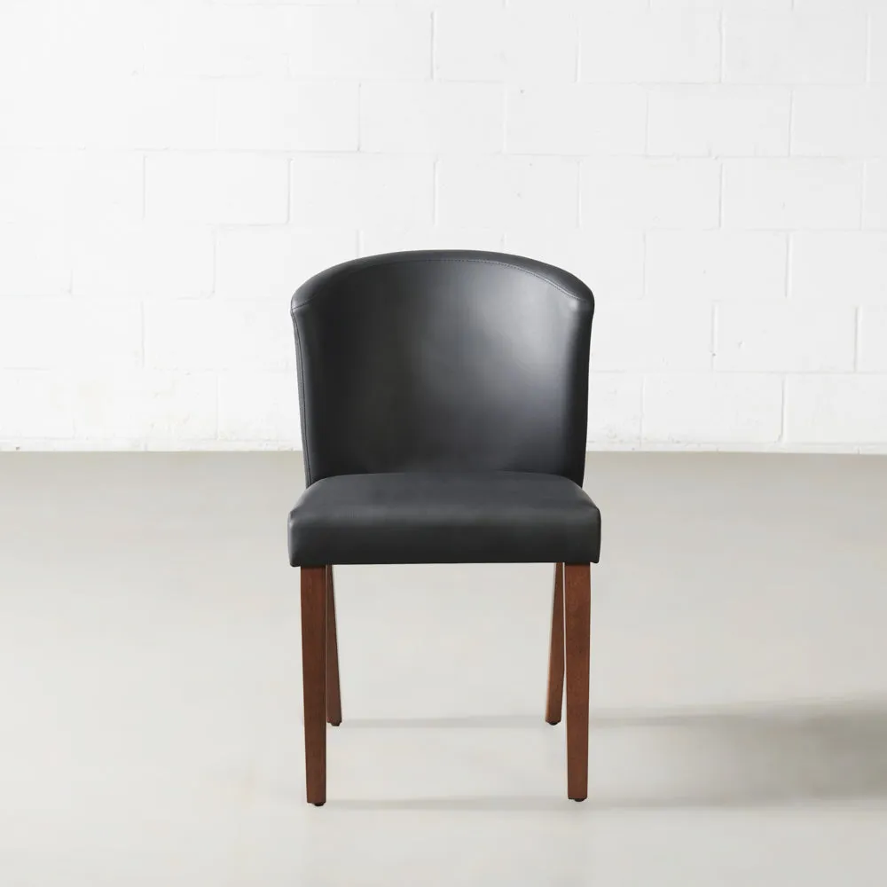 ALICIA - Black Leather Dining Chair - FINAL SALE