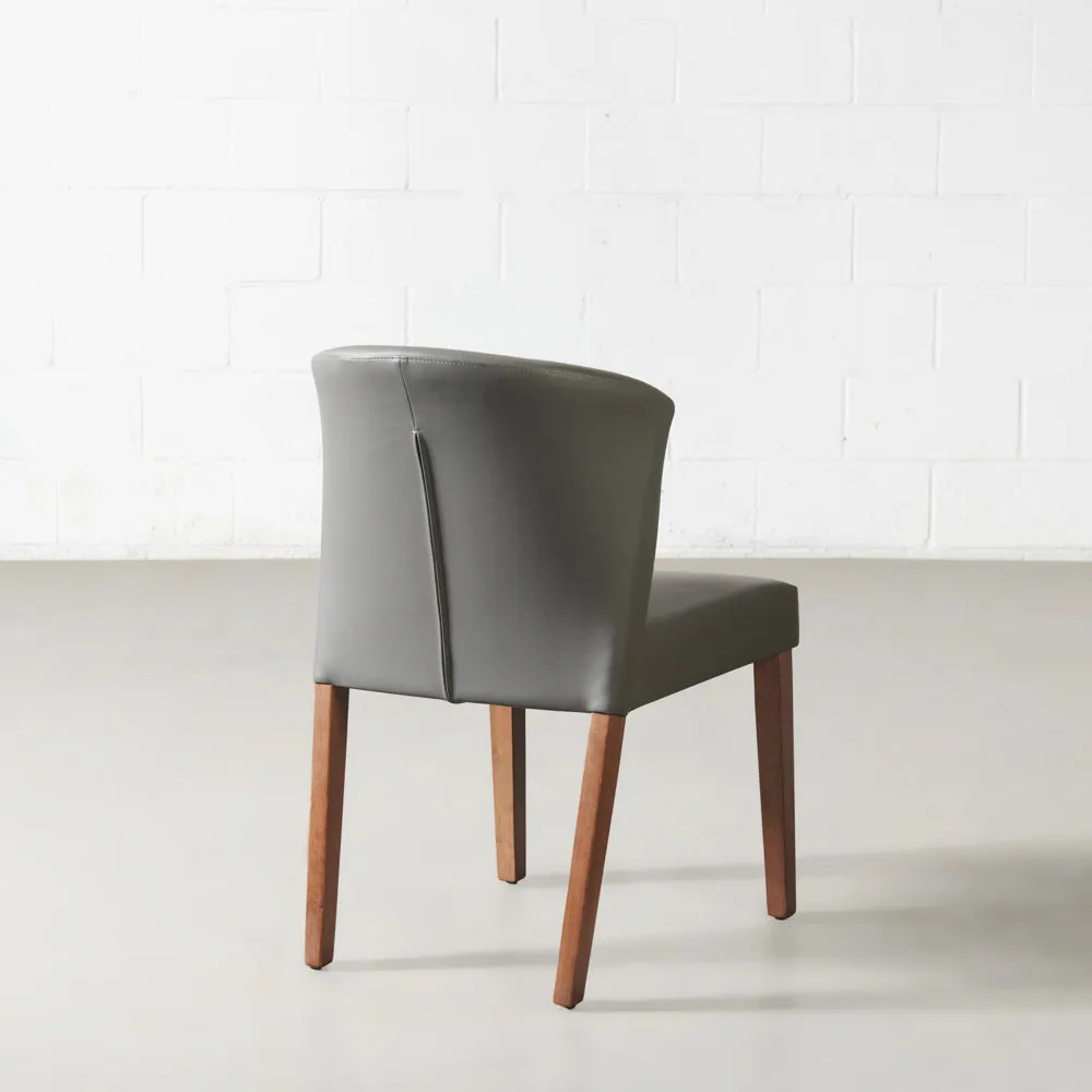 ALICIA - Grey Leather Dining Chair - FINAL SALE