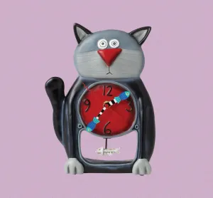 Allen Designs Black Kitty Clock