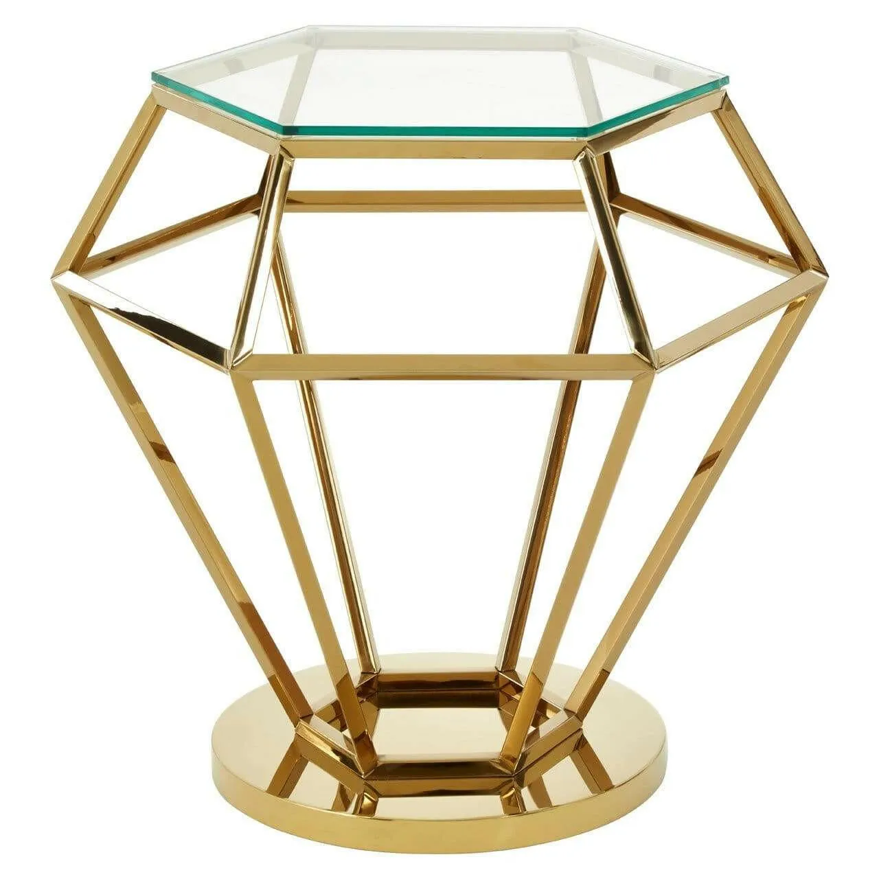 Allez Small Gold Finish Donelle End Table