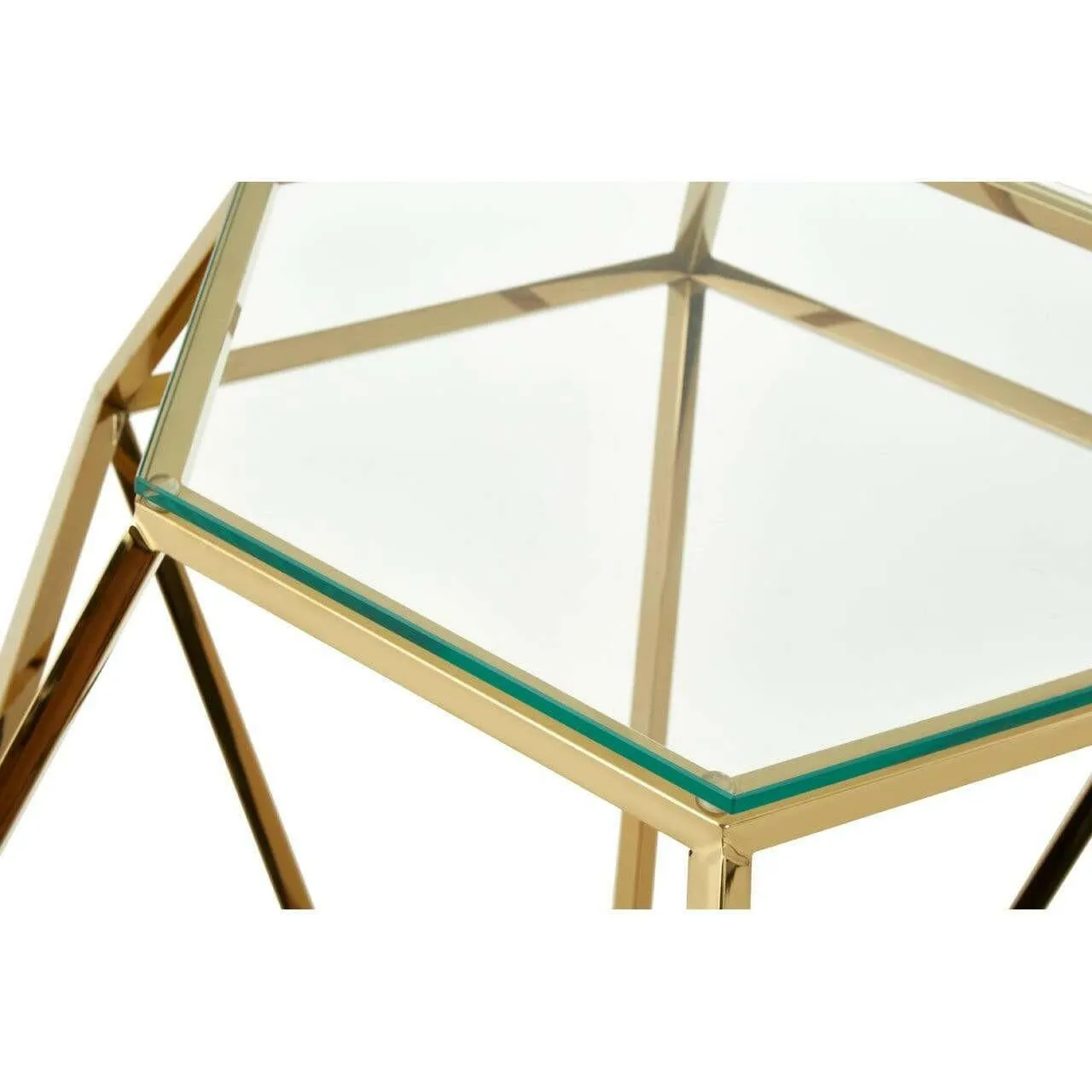 Allez Small Gold Finish Donelle End Table