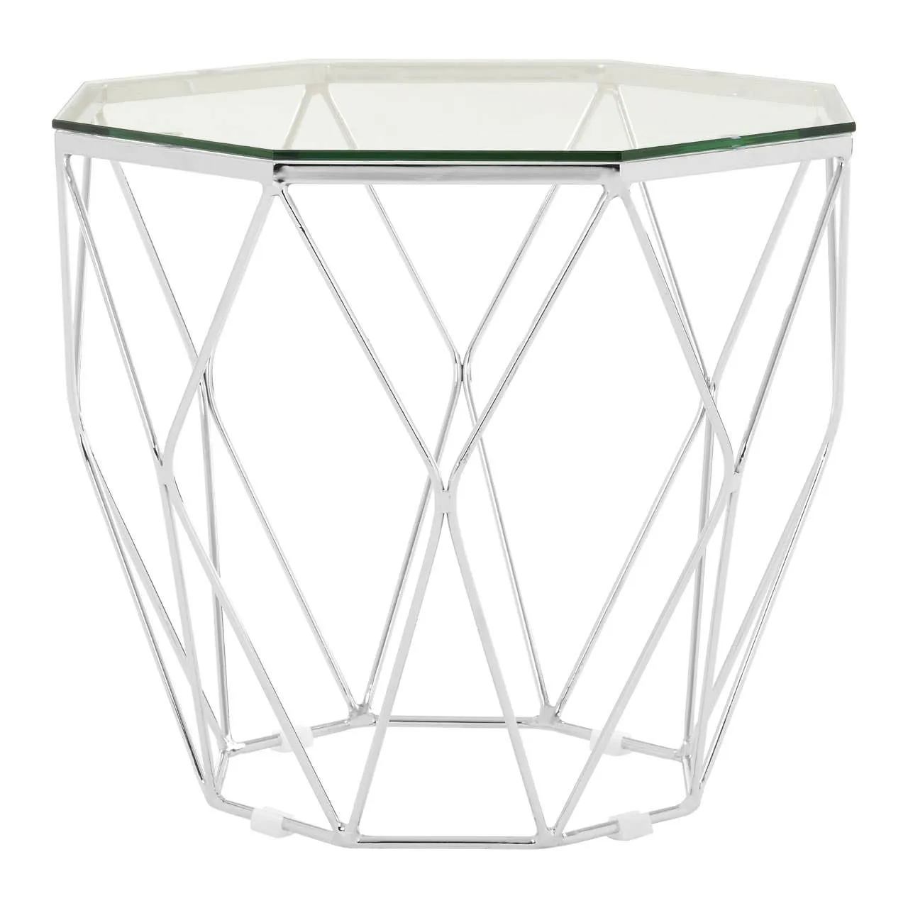 Allure Tempered Glass / Chrome End Table