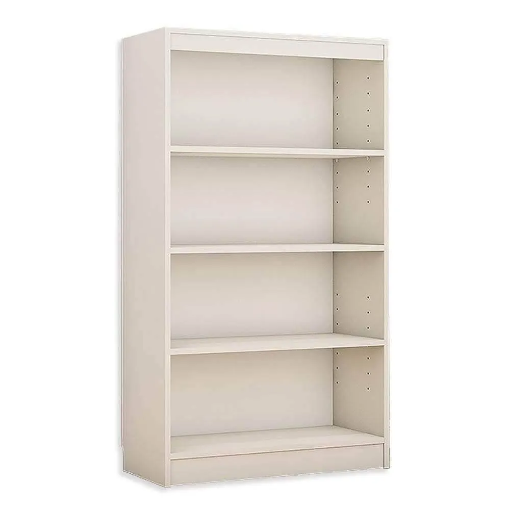 Alpha Book Shelf, Storage Racks and Shelves, Showcase Cabinets Bookcase | 54" High, 4 Shelfs, Frosty White