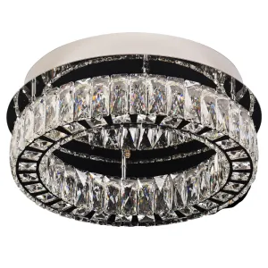 Amelia L1935/24/005CH Contemporary LED Bohemian Crystal Flush Mount Chandelier