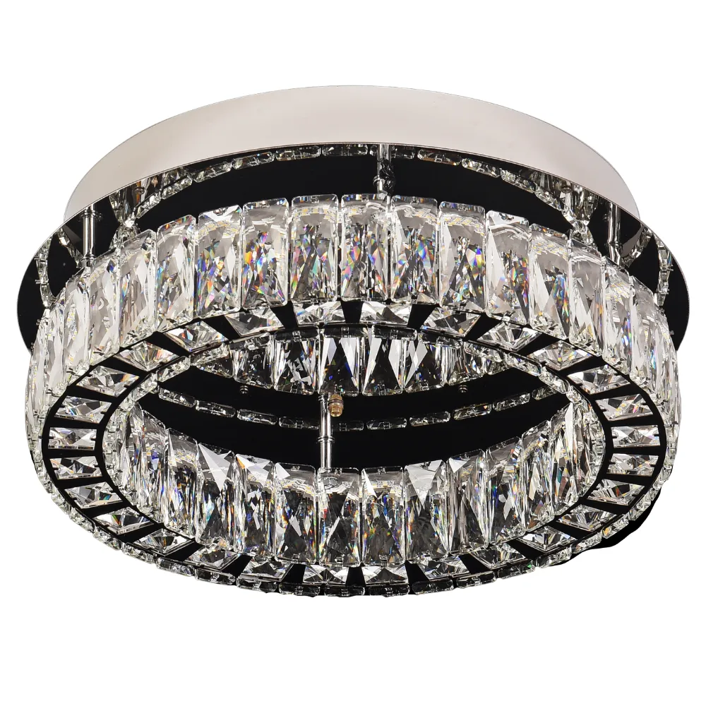 Amelia L1935/24/005CH Contemporary LED Bohemian Crystal Flush Mount Chandelier