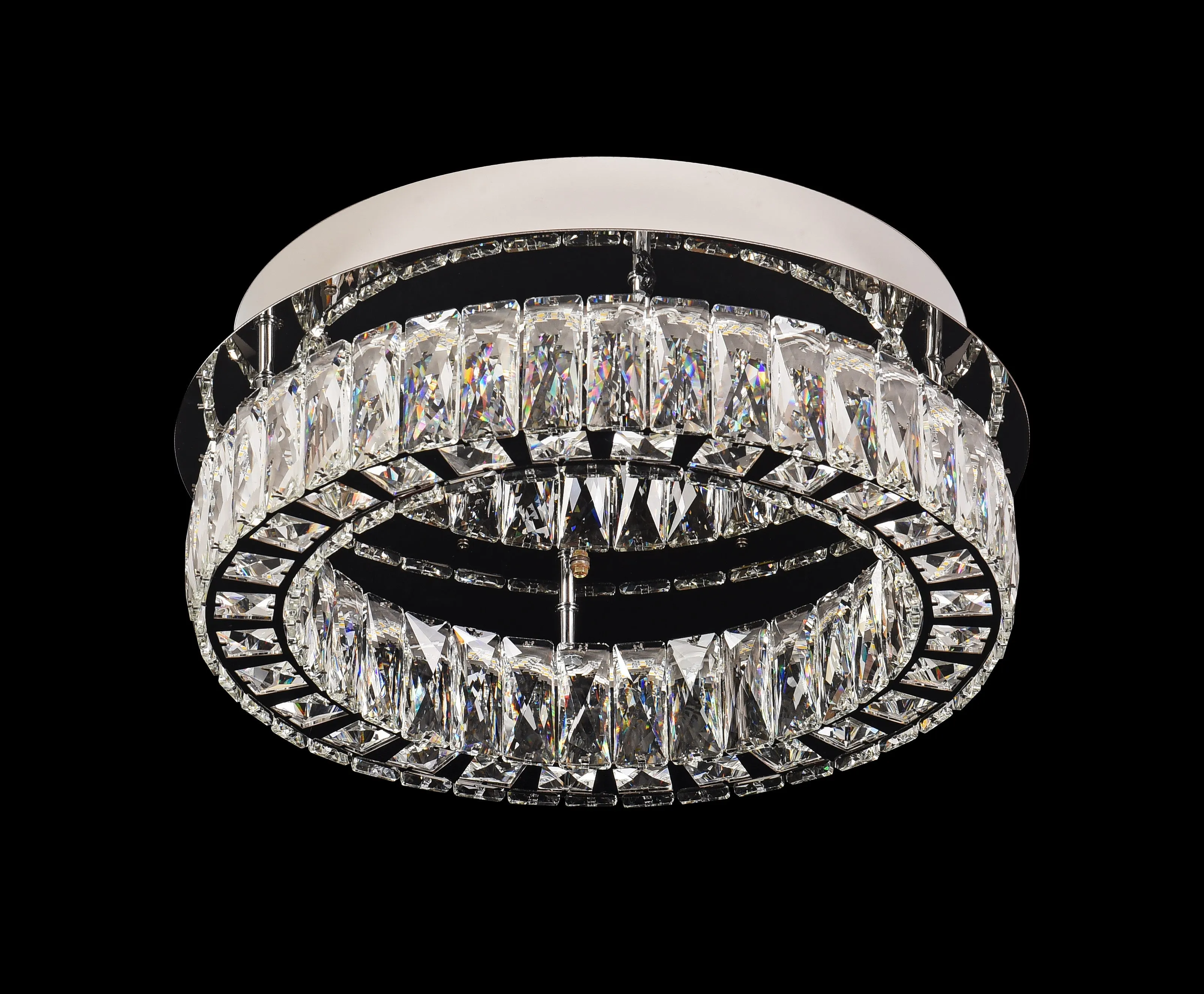 Amelia L1935/24/005CH Contemporary LED Bohemian Crystal Flush Mount Chandelier