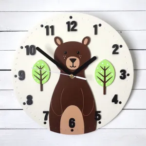 Bear Theme Kids Room Wall Clock
