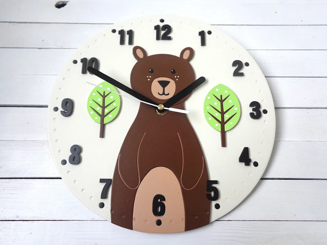 Bear Theme Kids Room Wall Clock