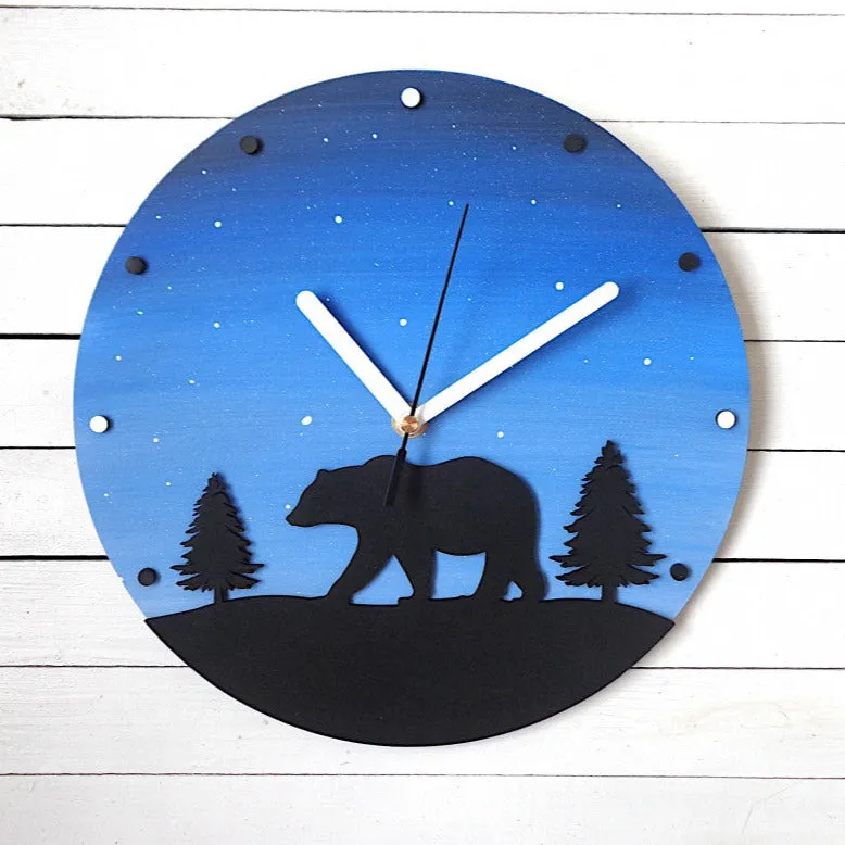 Bear Theme Kids Room Wall Clock