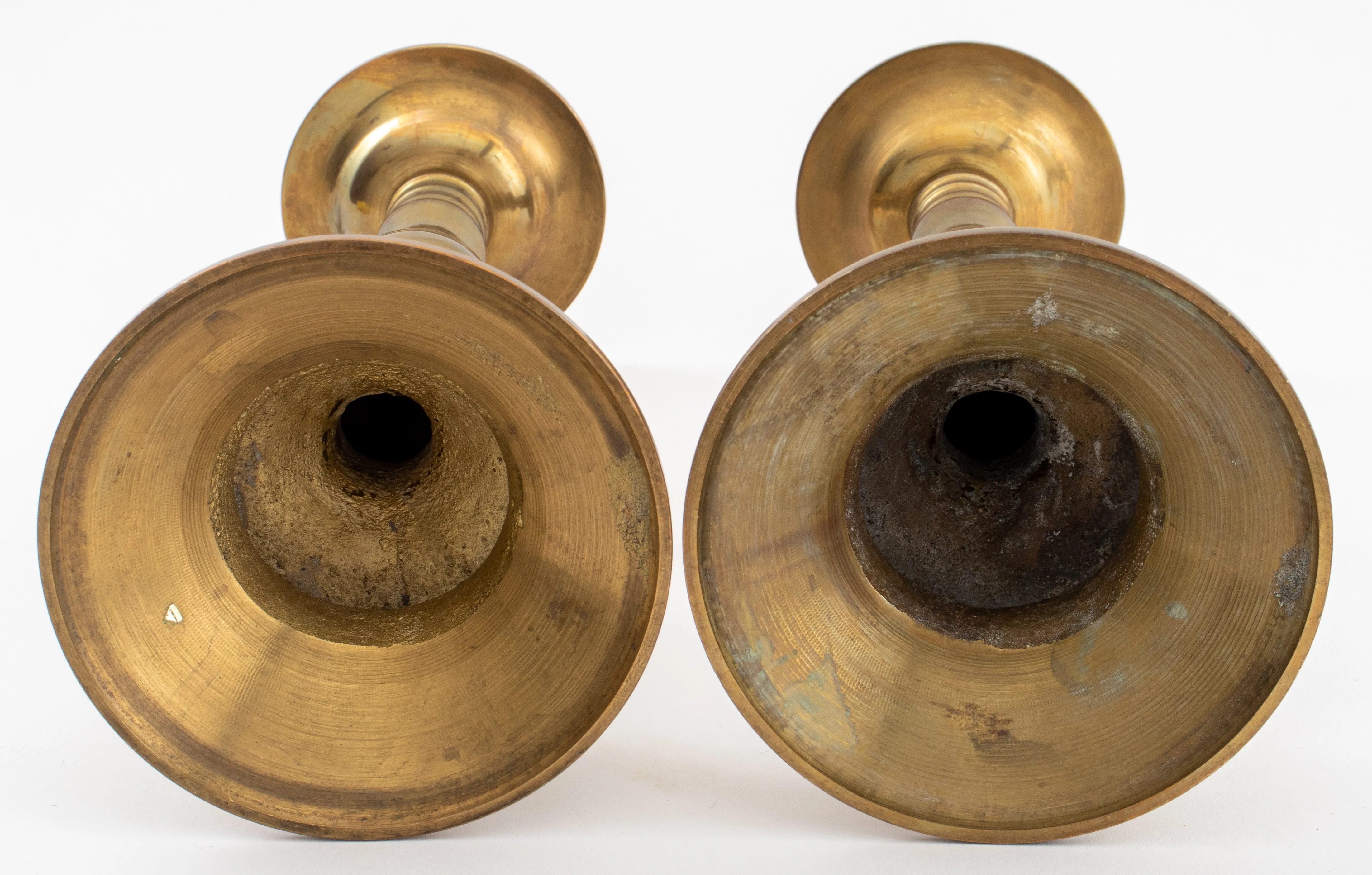Brass Pricket Candlesticks, Pair