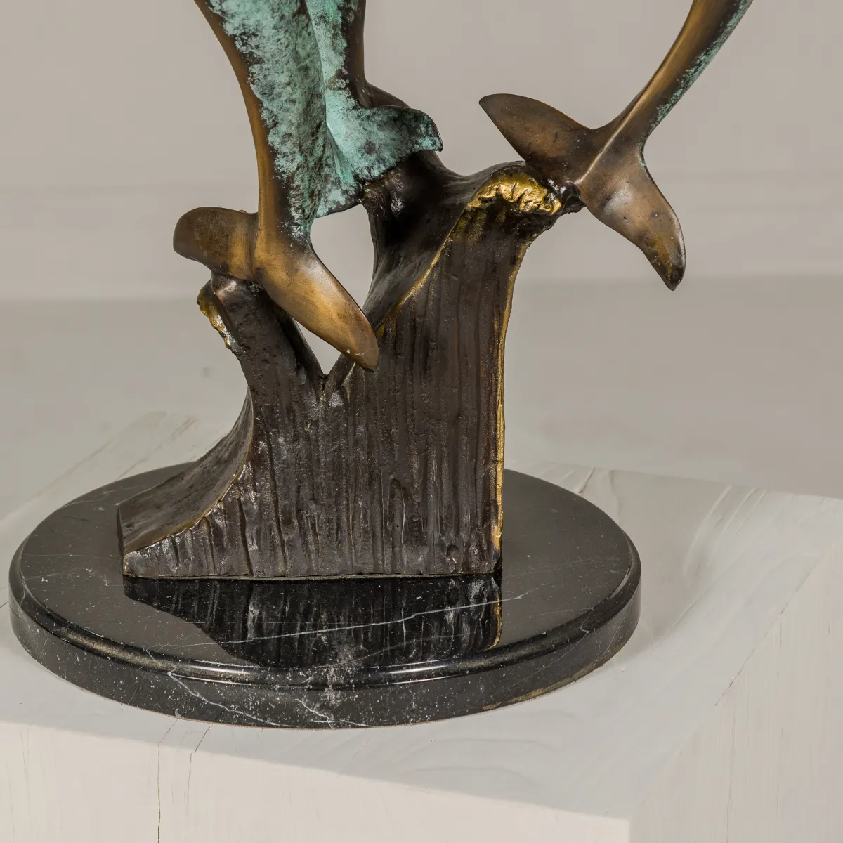 Bronze Tabletop Statue of Dolphins
