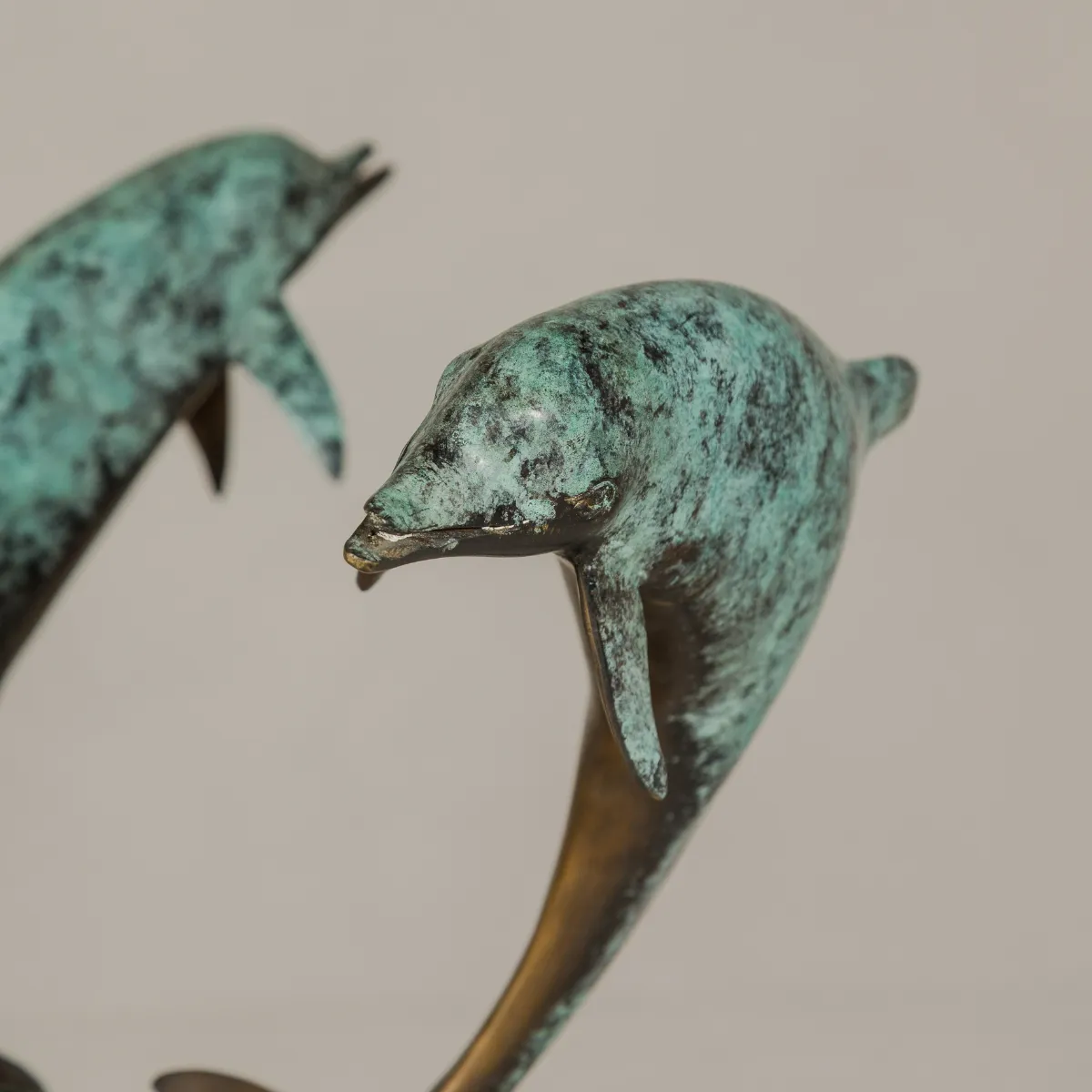 Bronze Tabletop Statue of Dolphins