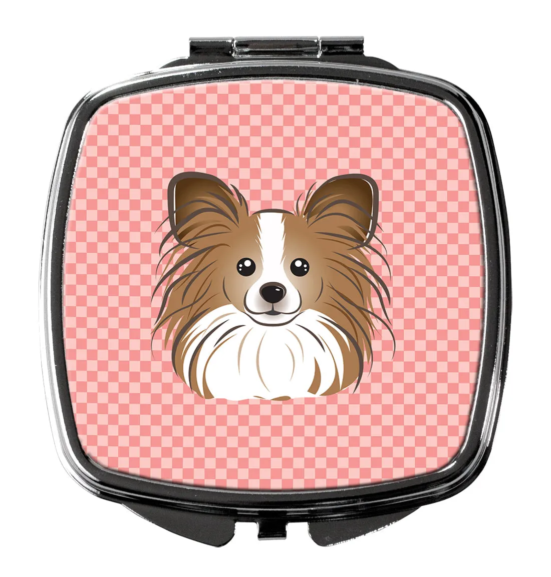Checkerboard Pink Papillon Compact Mirror BB1248SCM by Caroline's Treasures
