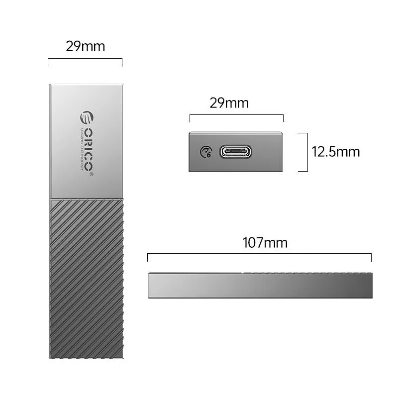 Compact M.2 Sata Ssd Enclosure Gray