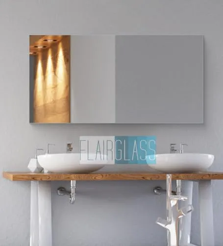 Flair Glass Frameless Rectangular Frameless Wall Mirror for Bathroom | Decorative Frameless Wall Mount Mirror | Washbasin Mirror | Room and Bedroom Mirror | Looking Glass | (18x24 inch)