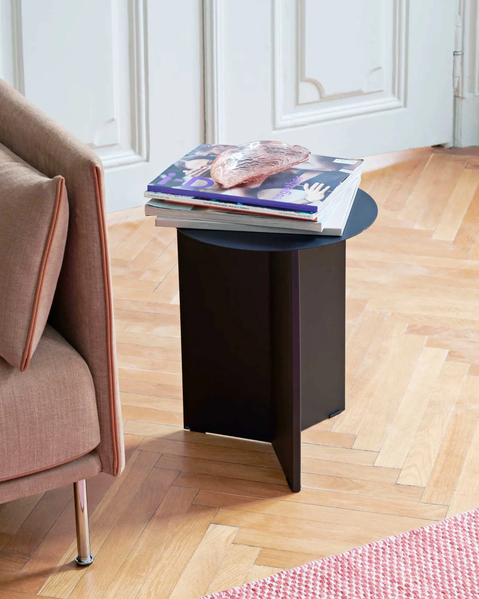 Hay Slit Side Table Wood High, black