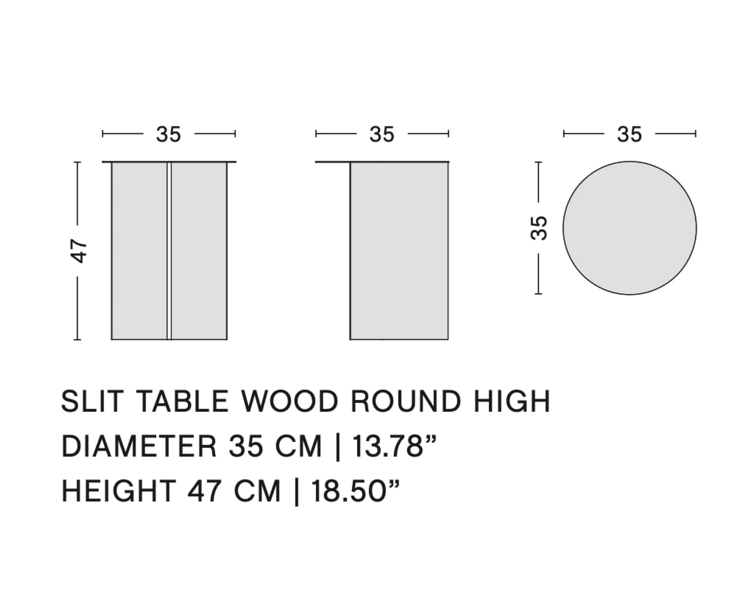 Hay Slit Side Table Wood High, black