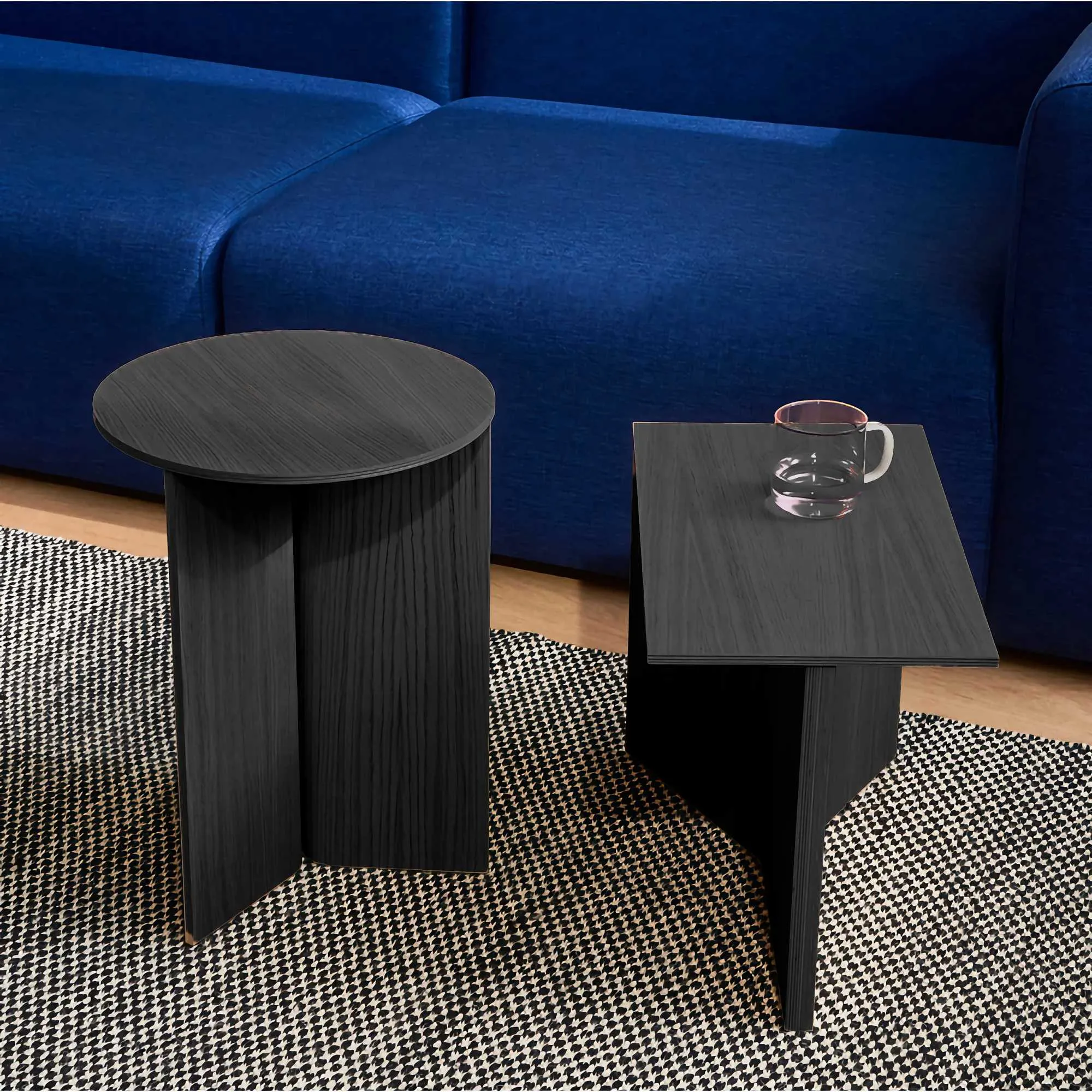 Hay Slit Side Table Wood High, black
