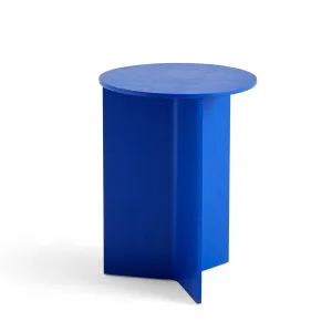 Hay Slit side table wood high, vivid blue