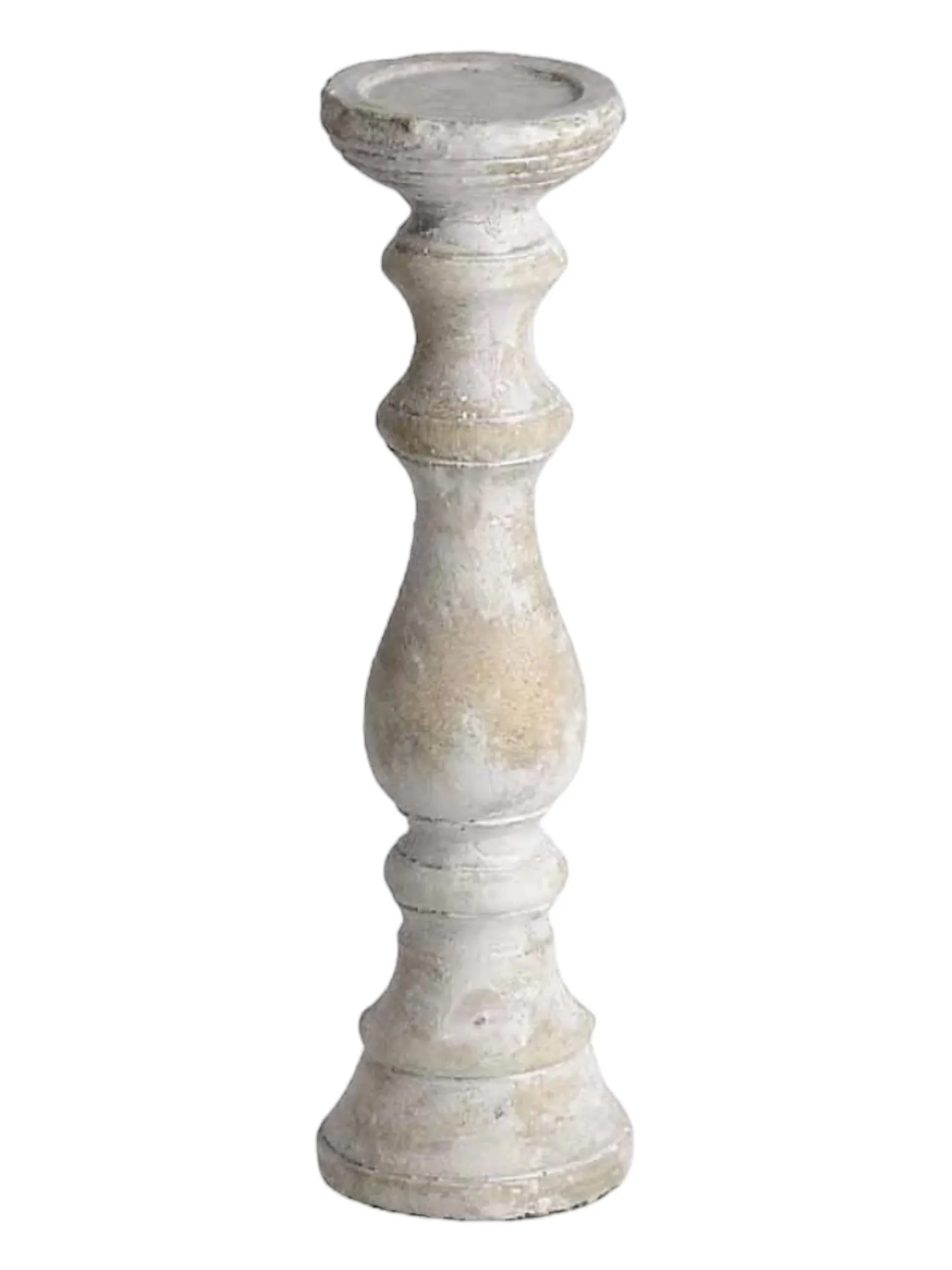 Large Matt White Slim Ceramic Candlestick