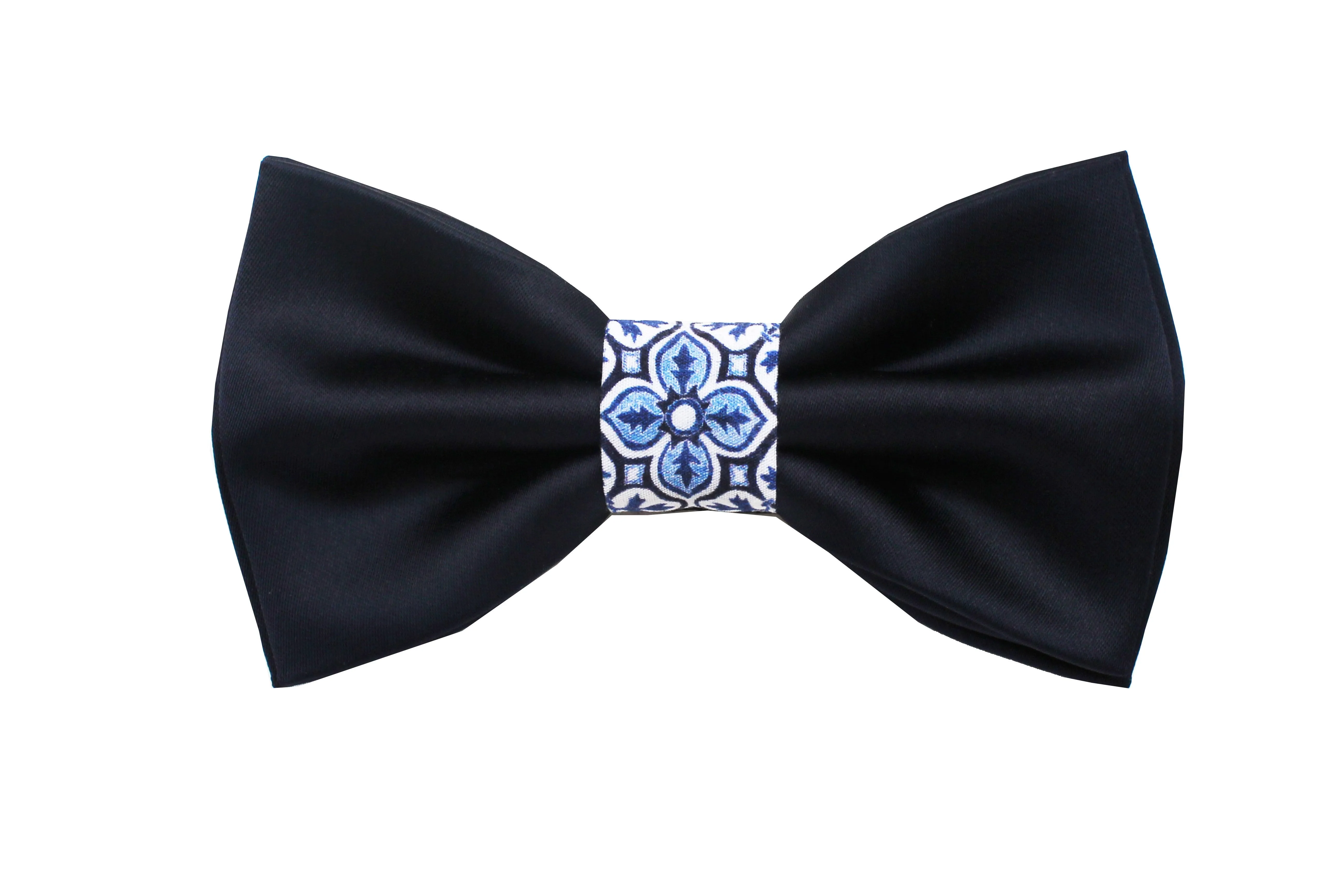 Limited Edition Deep Blue and Sicilian Majolica Papillon Bow Tie