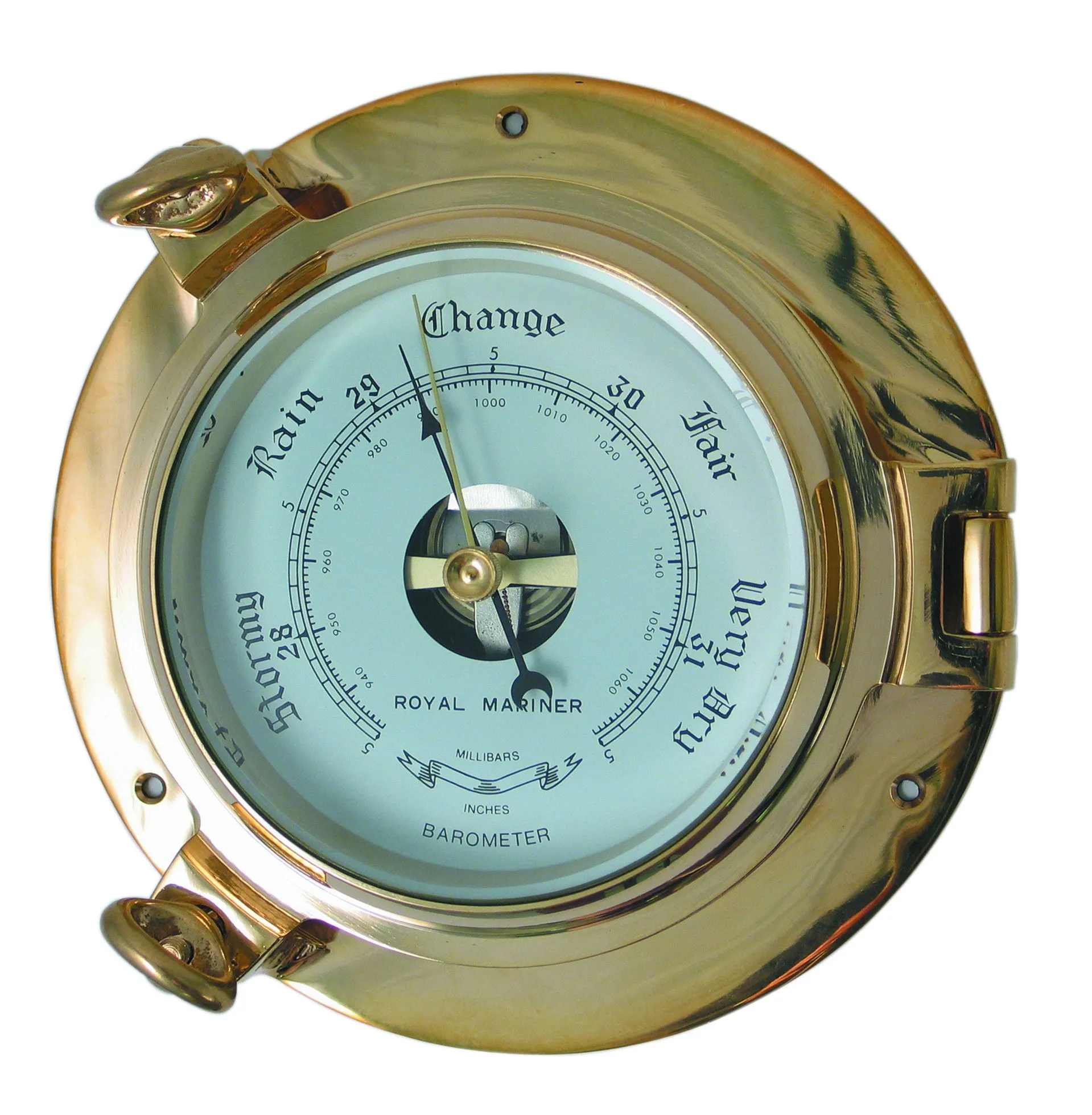 Meridian Zero Porthole Range Medium Brass Barometer - 4.5"/ 117mm