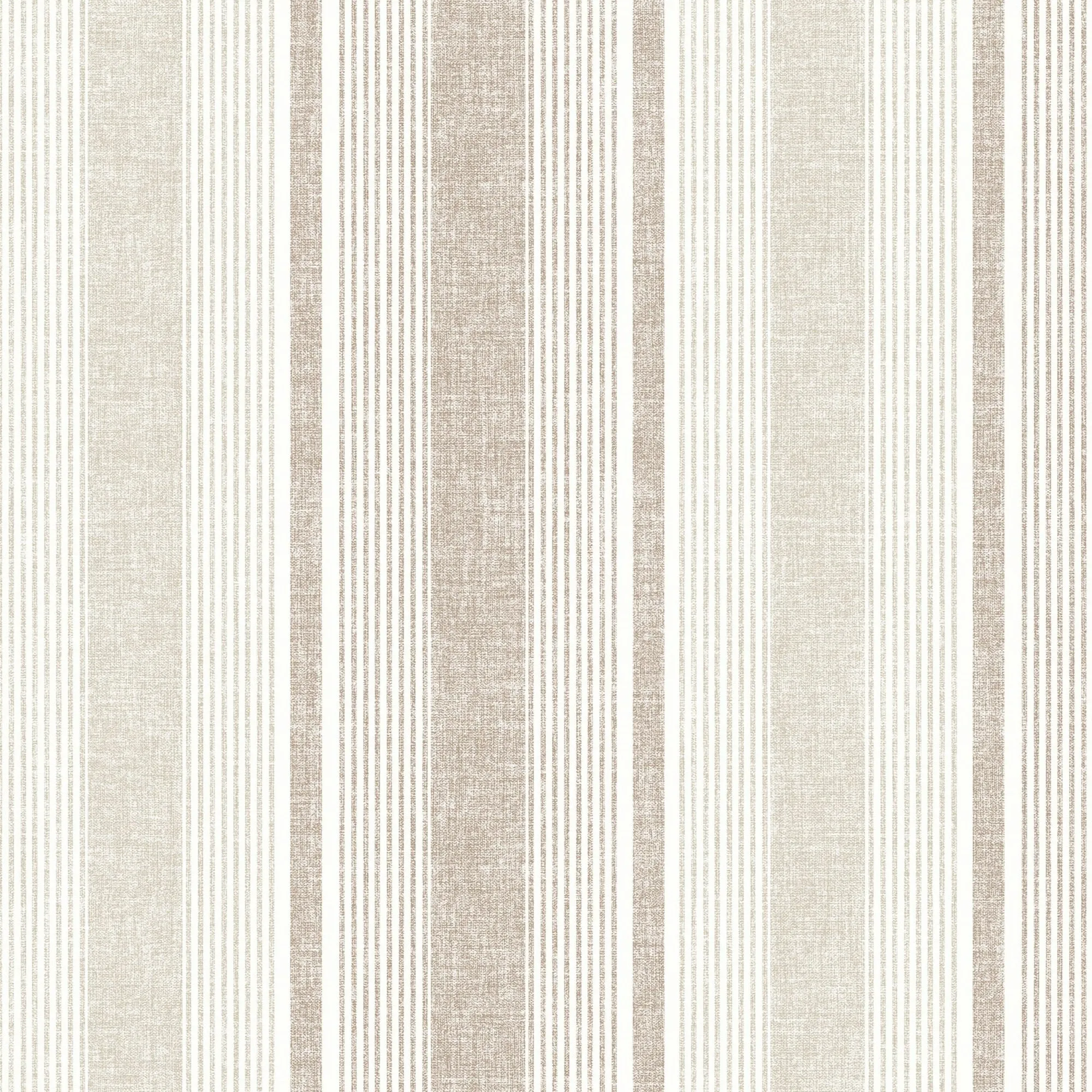 Ojai Stripe Wallpaper – Neutral Linen Texture Striped Wall Covering