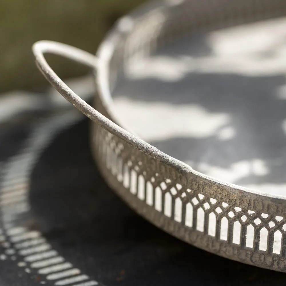 Ornate Oval Tray with Handles