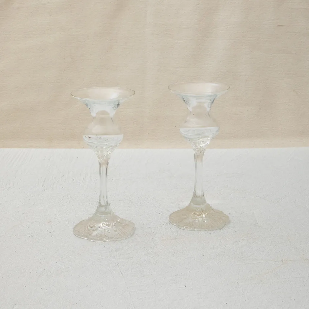 Pair of Glass Candlesticks