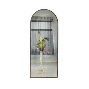 Quality Glass Modern Elegance Semi Circle Wall-Mounted Mirror Metal Framed Wall Mirror Bathroom Mirror Living Room Mirror Home Decor Mirror 24 x 60 Inches Color Antique Gold MF 89
