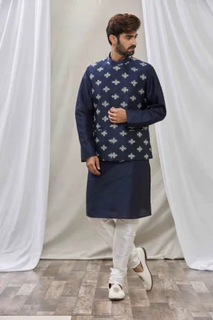 Royal Blue cotton silk jacket set