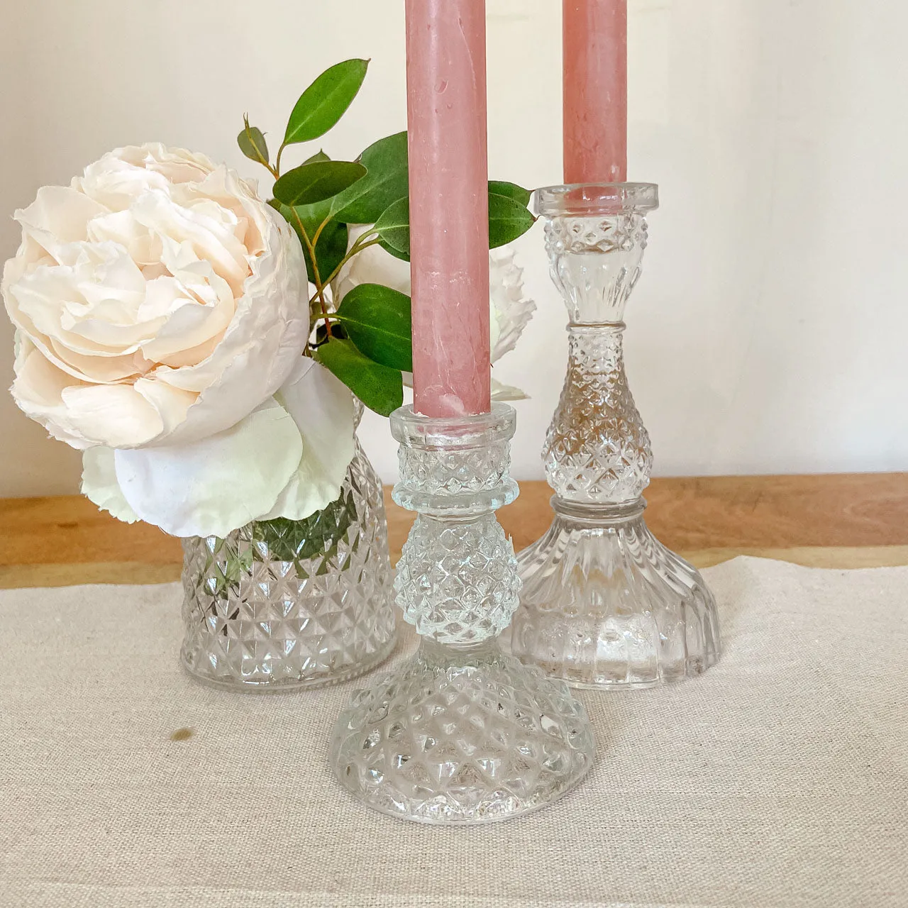 Rustic Dinner Candles - Pack of 5 (Dusky Pink)