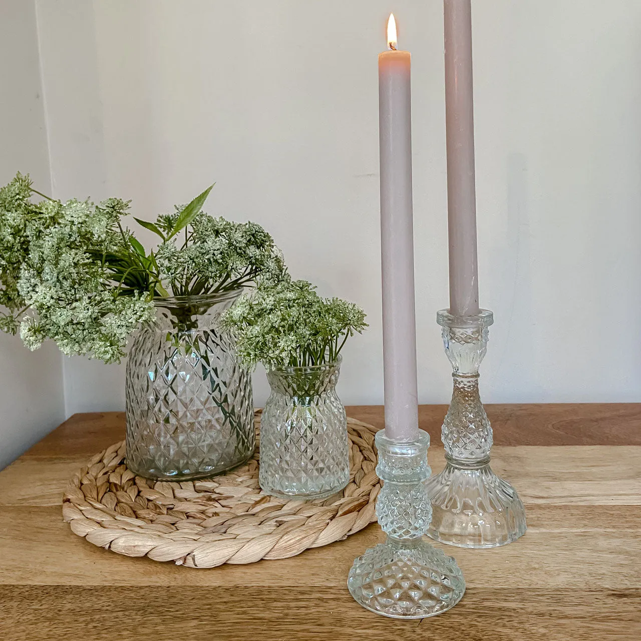 Rustic Dinner Candles - Pack of 5 (Oyster)