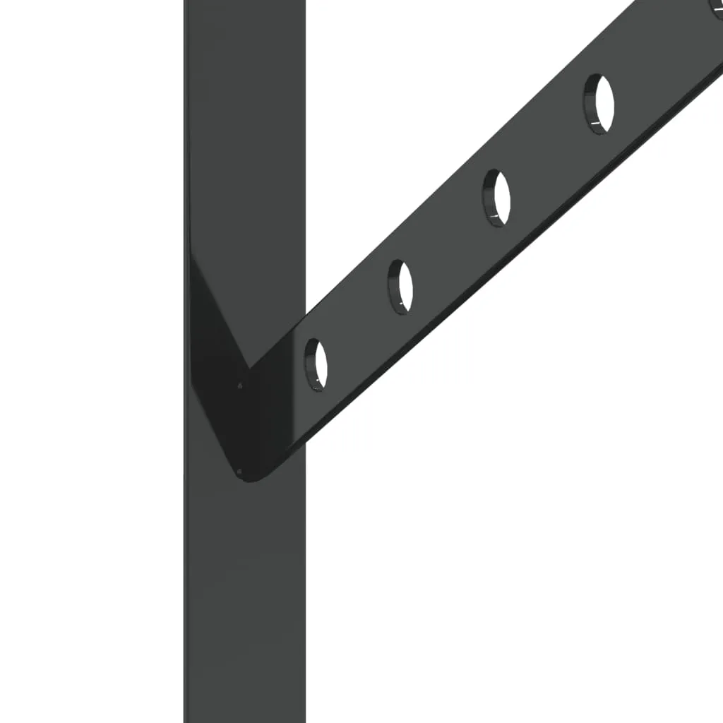 Shelf Brackets 4 pcs 40x2.5x25 cm Black Stainless Steel