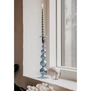 Sky Glass Candlestick Blue
