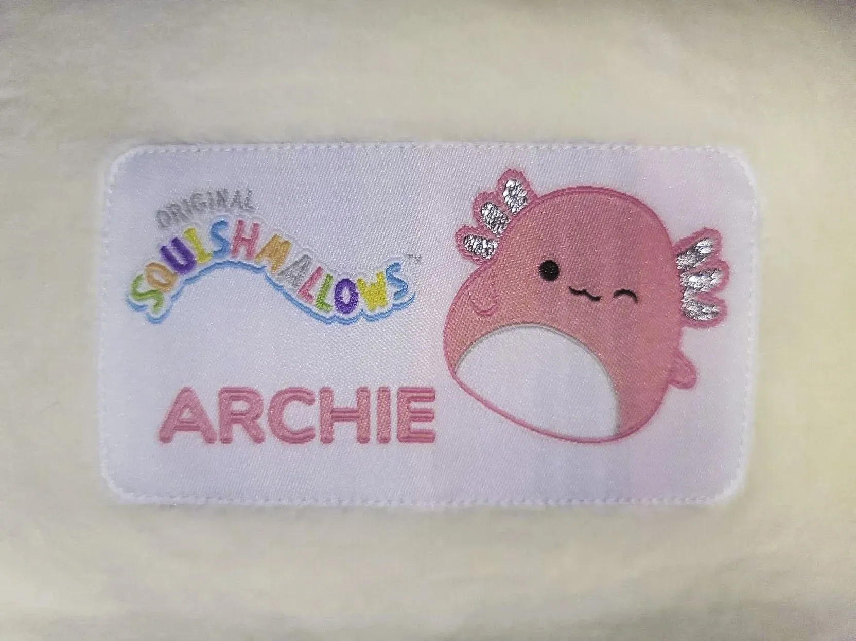 Squishmallows Official Archie Bean Bag Chair - 30 in Wide Kids Squishy Soft Chair, Pink/White