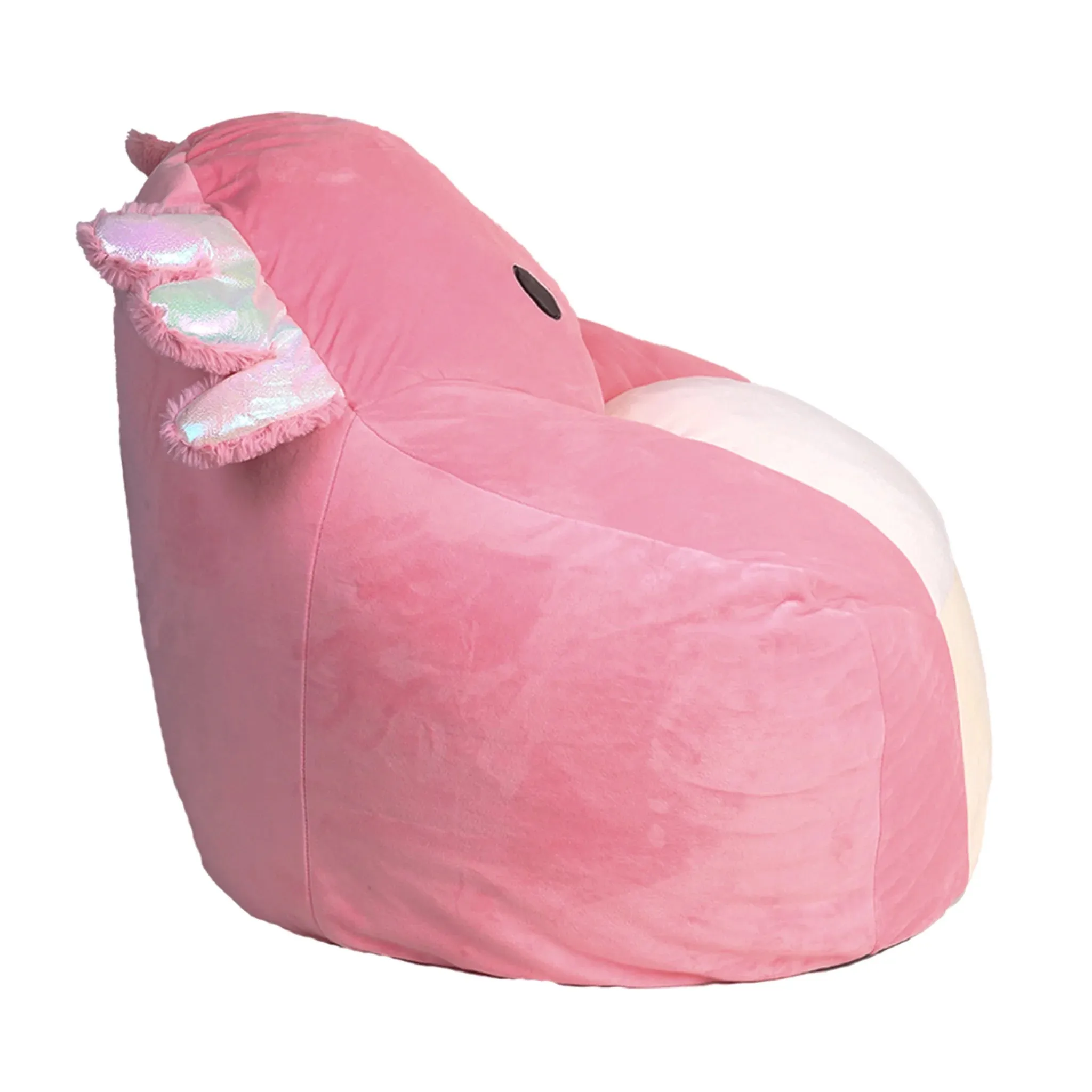 Squishmallows Official Archie Bean Bag Chair - 30 in Wide Kids Squishy Soft Chair, Pink/White