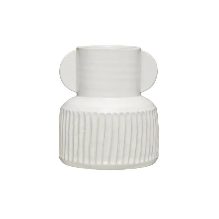 STONEWARE PLEATED VASE
